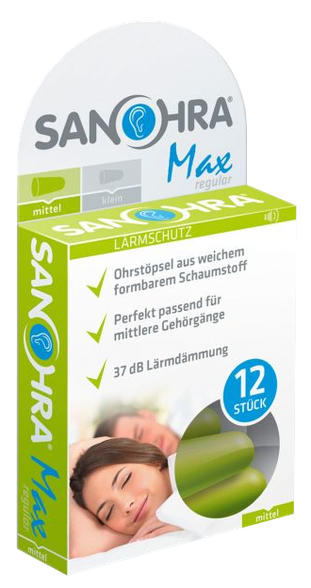 SANOHRA MAX ADULT ear stoppers 12 pcs