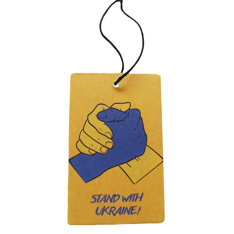ACappella Hands shake with Ukraine scented cardboard pendant / air freshener
