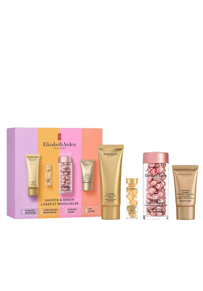Set Elizabeth Arden: Ceramide, Eliminates Impurities, Cleansing Cream, 50 ml + Advanced Ceramide, Lift & Firm, Night, Cream, For Face, 15 ml + Advanced Ceramide, Restores, Serum Capsules, Face, 7 pcs + Retinol, Ceramide, Reduces Fine Lines & Wrinkles, ...
