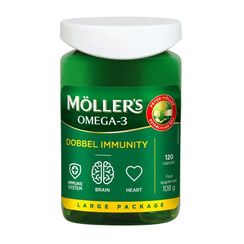 MOLLERS Omega-3 Dobbel Immunity capsules N120