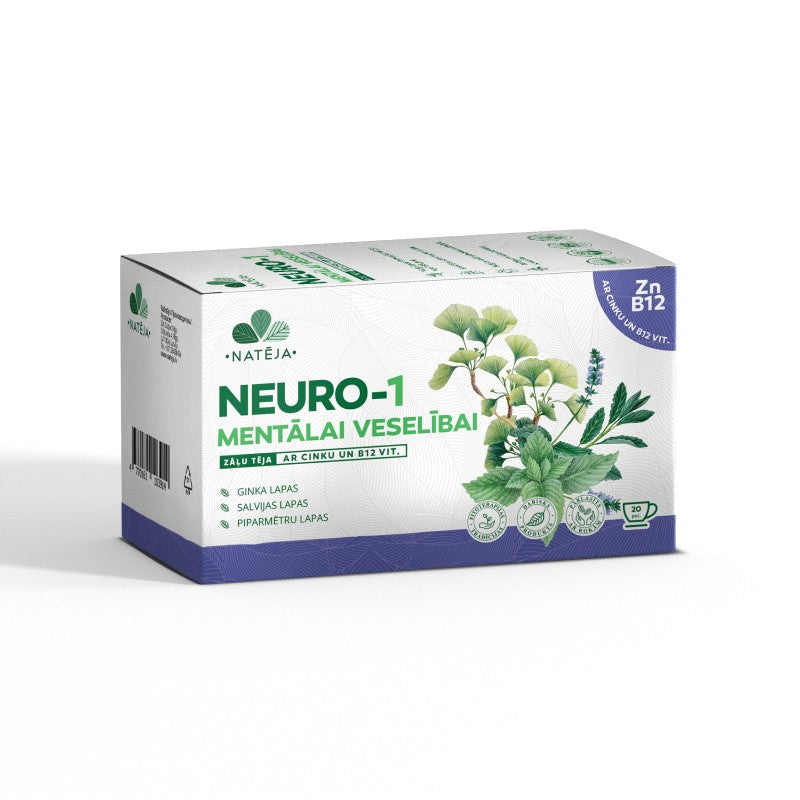 NATĒJA Neuro-1 herbal tea for mental health with zinc and vitamin B12 N20