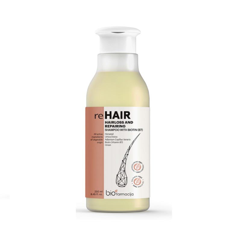 BIOFARMACIJA Rehair Restoring shampoo with biotin (B7), against hair loss 250 ml