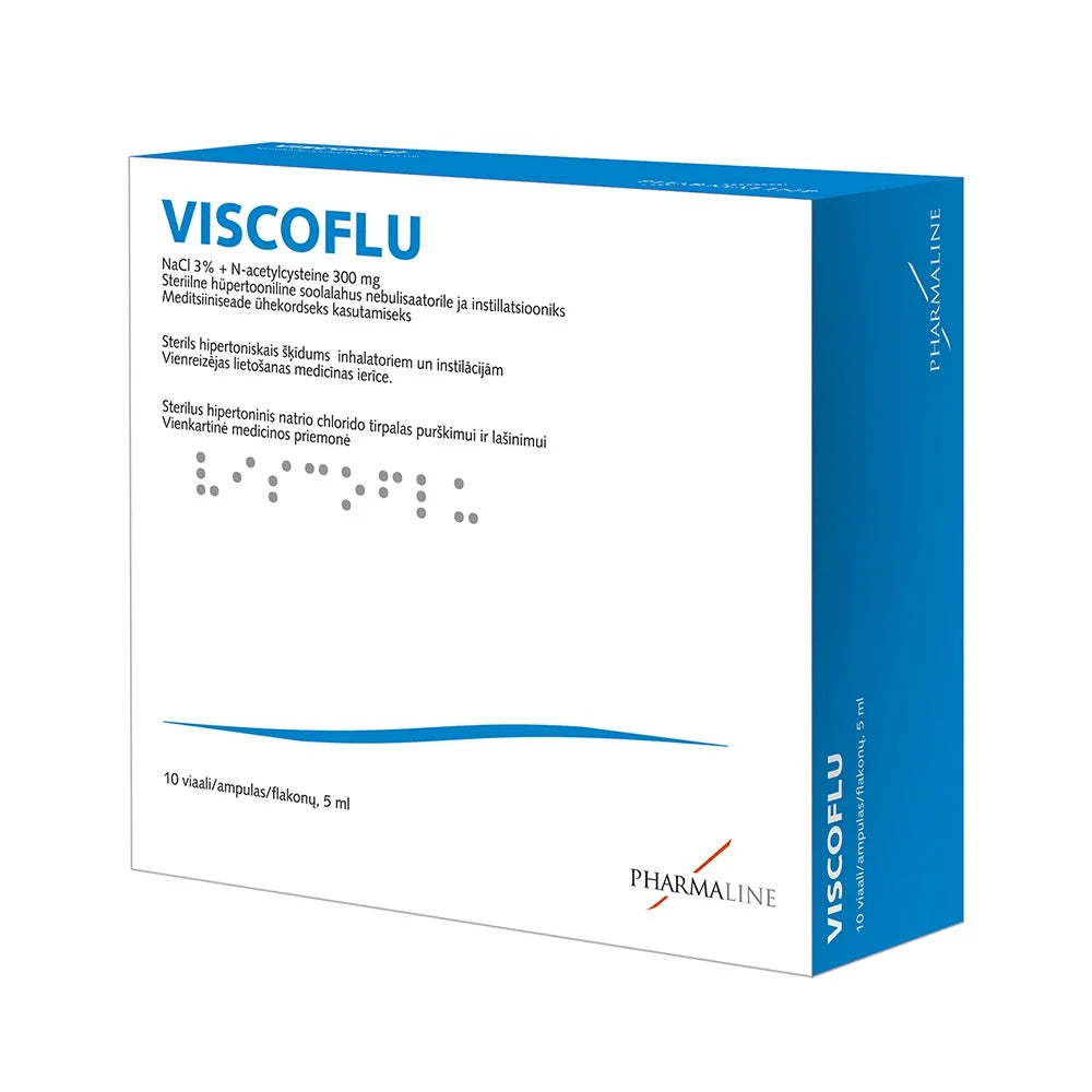 VISCOFLU sterile hypertonic solution for inhalers and instillations in ampoules of 5 ml N10