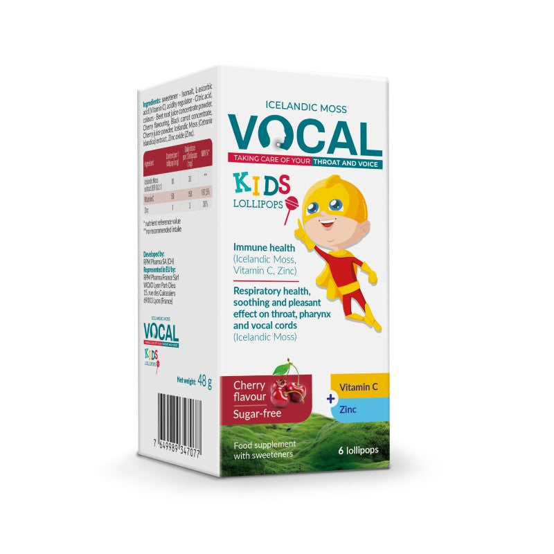 VOCAL Kids sucking lozenges with cherry flavor N6