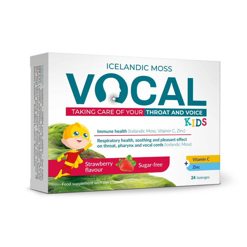 VOCAL Kids sucking lozenges with strawberry flavor N24