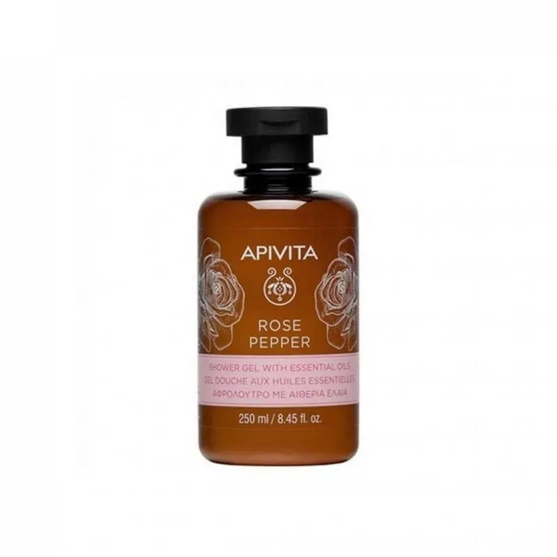 Apivita Body Care Rose Pepper Shower Gel With Essential Oils 250 ml