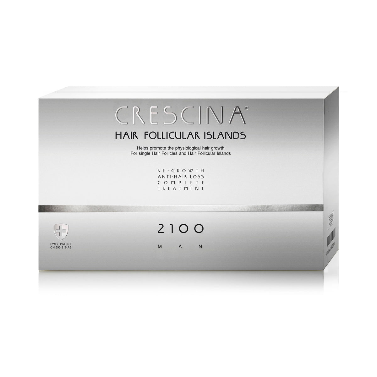 Labo Cosprophar Suisse, Crescina Follicular Islands 2100, For Growth Stimulation, Ampoules Treatment Serum, For Scalp, For Men, 20 pcs