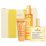 Summer Essentials Kit 2025 Set Nuxe: Sun, UV Protection, Sunscreen Cream, For Face, SPF 50, 50 ml + Huile Prodigieuse Multi-Purpose, Body Oil, For Face, Body & Hair, 50 ml + Sun, Anti-Ageing, Tanning Oil, SPF 50, 150 ml + Sun, GWP Textile Pouch, White ...