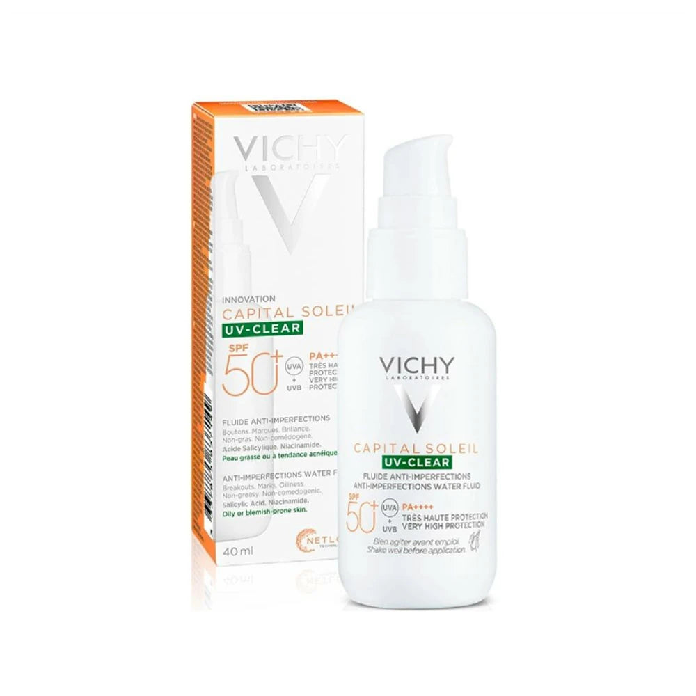 Vichy Capital Soleil Uvclear Spf 50 40ml High Protection Sunscreen For Imperfectionprone Skin